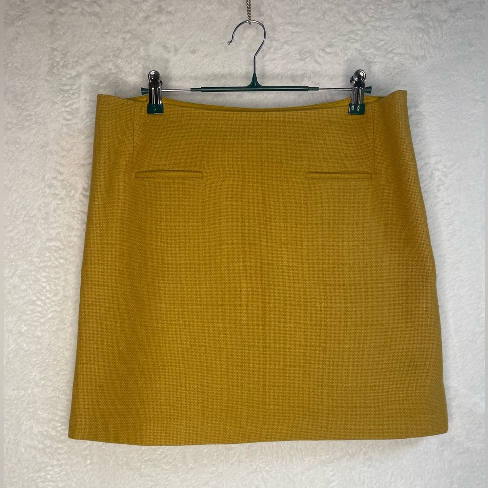 Tweed mustard yellow mini skirt